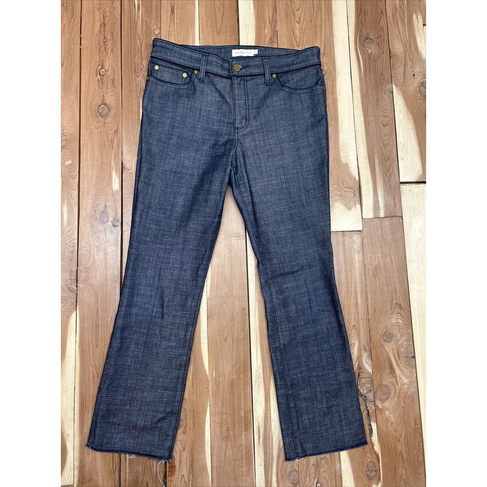 Tory Burch Dark Indigo Straight Leg Jeans